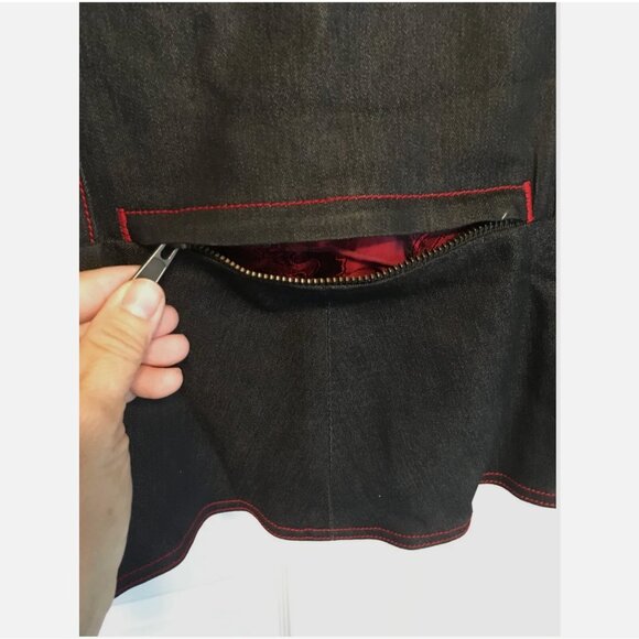 Gigi Montrose Speed Women's Motorcycle Jacket XS MADE IN USA Waxed Denim Kevlar - Picture 14 of 16